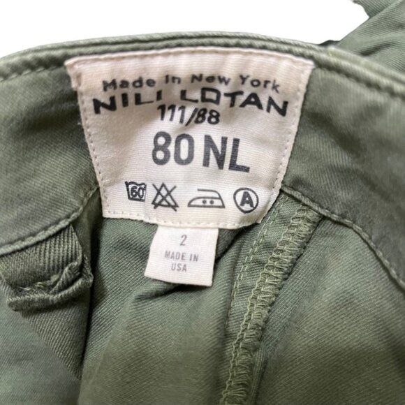 Nili Lotan Cropped Military Pants in Army Green Women Size 2 - Picture 10 of 11